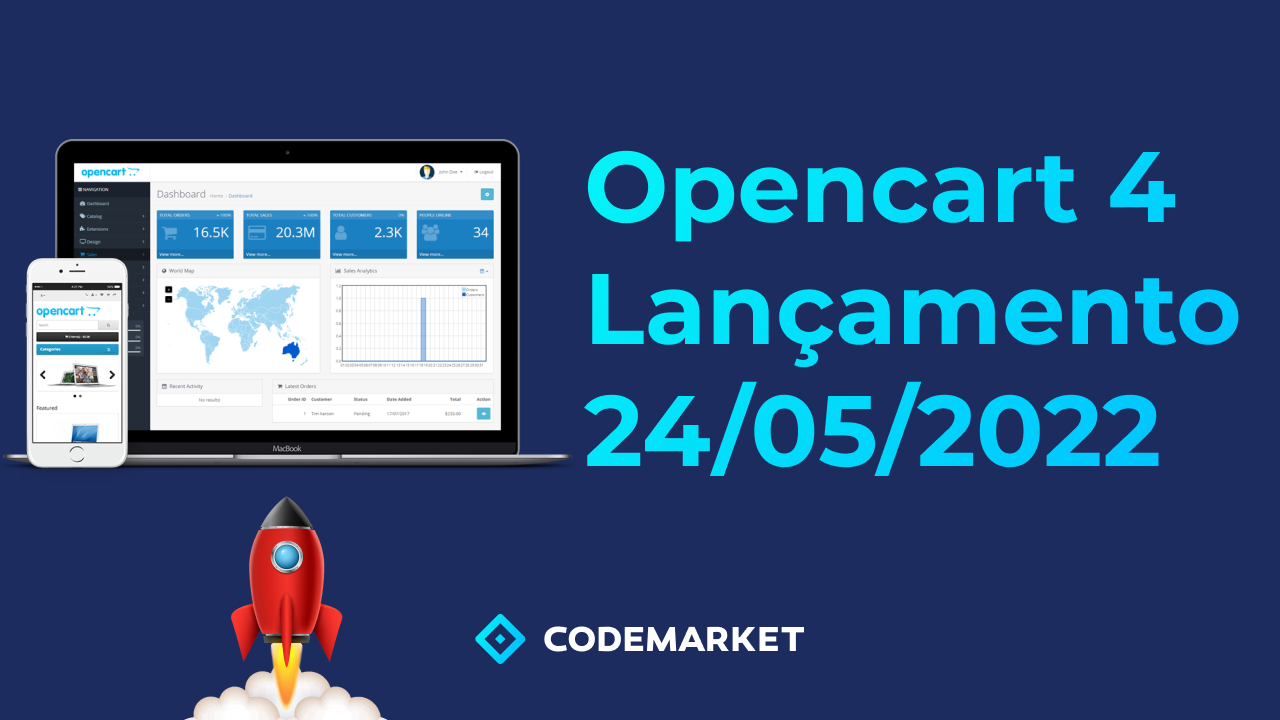 Opencart 4 lançamento 24/05/2022